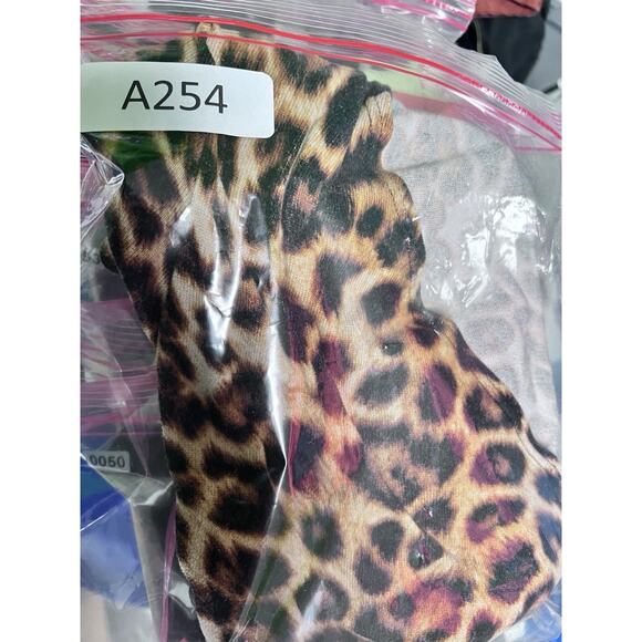 Y2K Leopard Animal Print 90s Large Top Faux Wrap Fitted V-neck Grunge Goth USA - Picture 9 of 9